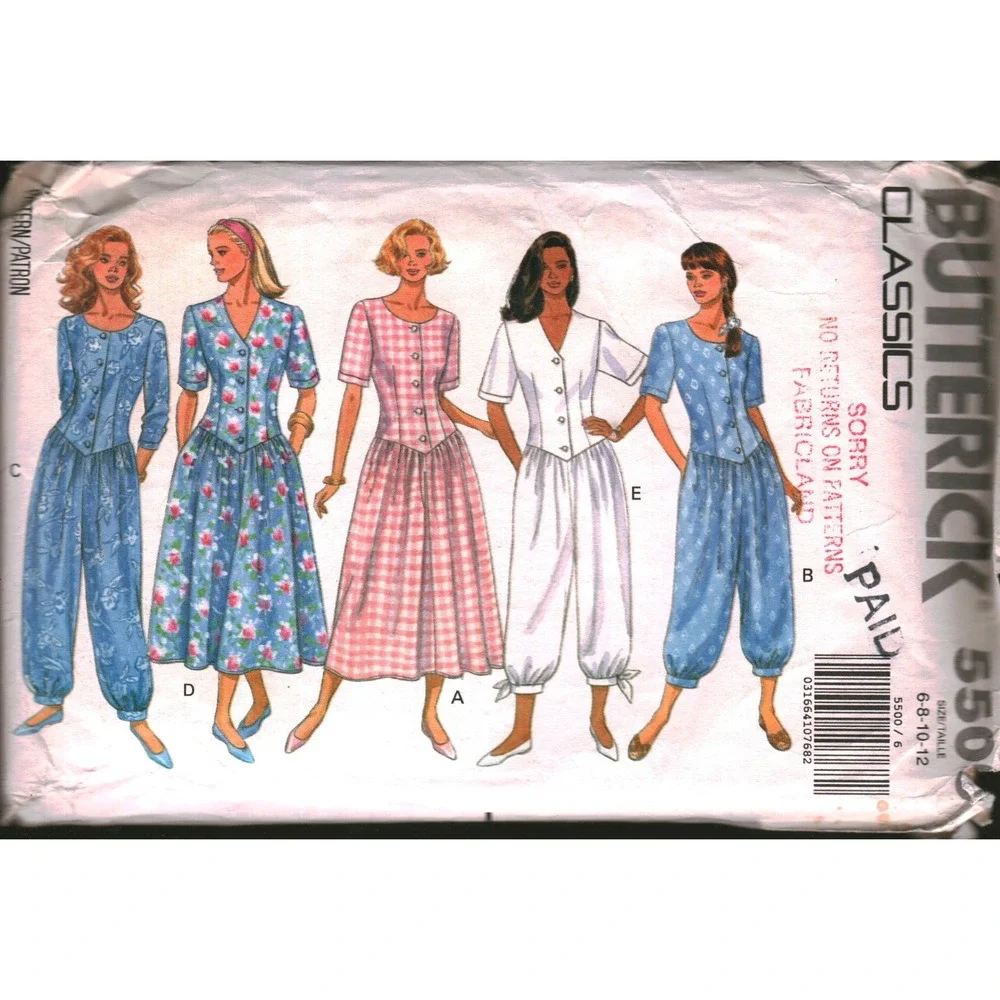 Butterick 5500 Classics Sewing Pattern Misses Dress Jumpsuit Size 6-8-10